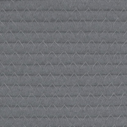 Cestini Portaoggetti 2pz Grigio e Bianco Ø28x28 cm in Cotone