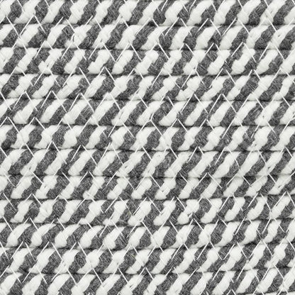 Cestini Portaoggetti 2pz Grigio e Bianco Ø28x28 cm in Cotone