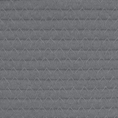 Cestino Portaoggetti Grigio e Bianco Ø40x35 cm in Cotone