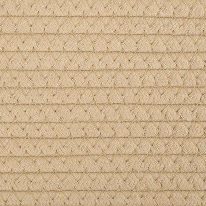 Cestino Portaoggetti Beige e Bianco Ø40x35 cm in Cotone