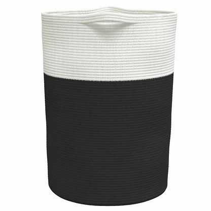 Cestino Portaoggetti Nero e Bianco Ø49x65 cm in Cotone