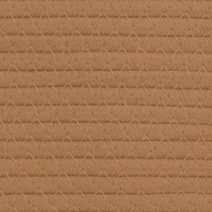 Cestino Portaoggetti Marrone e Bianco Ø40x35 cm in Cotone