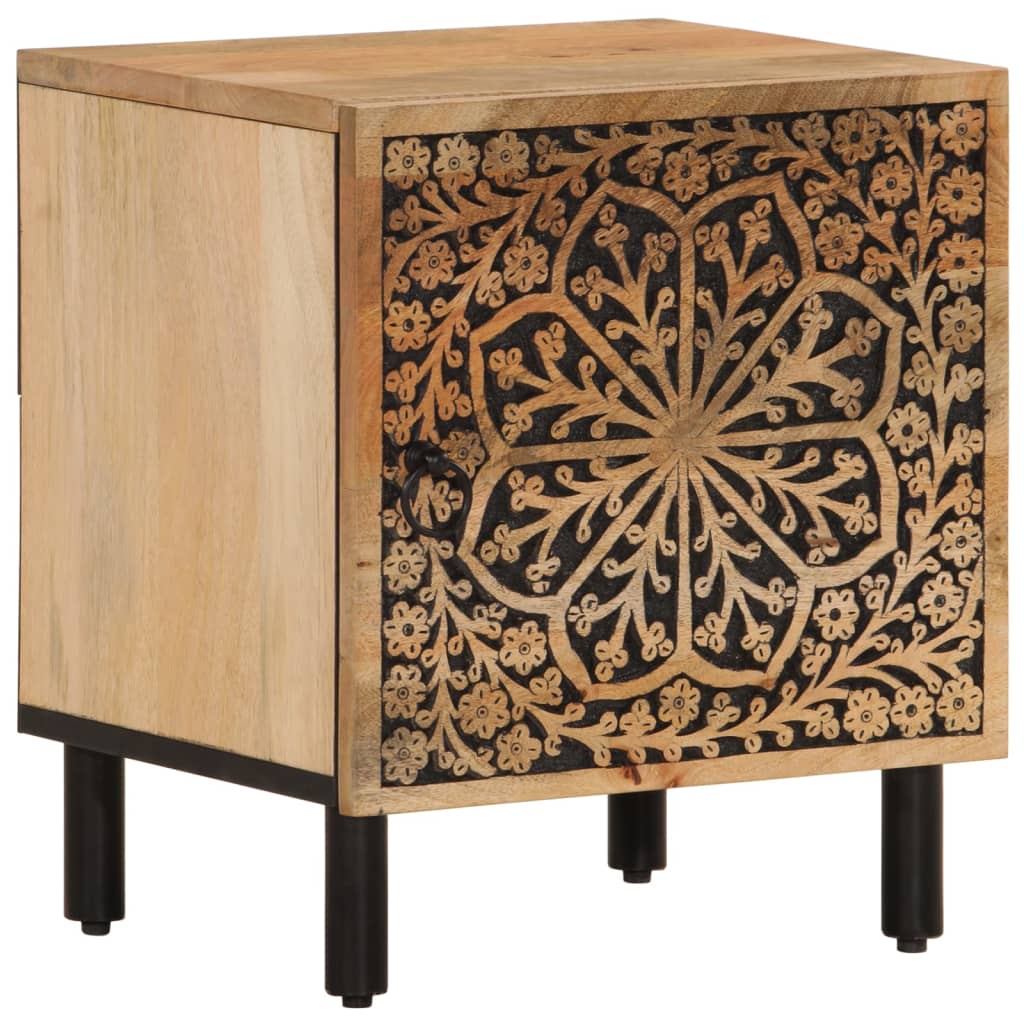 Comodini 2pz 40x33x46 cm in Legno Massello di Mango