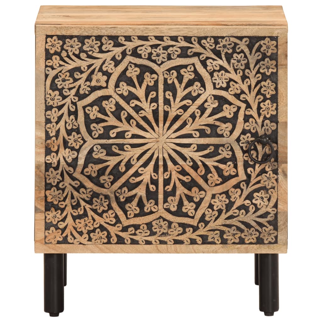 Comodini 2pz 40x33x46 cm in Legno Massello di Mango