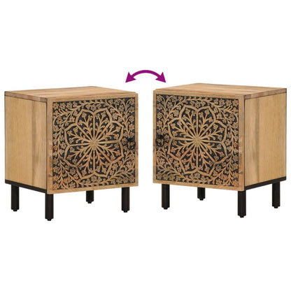 Comodini 2pz 40x33x46 cm in Legno Massello di Mango