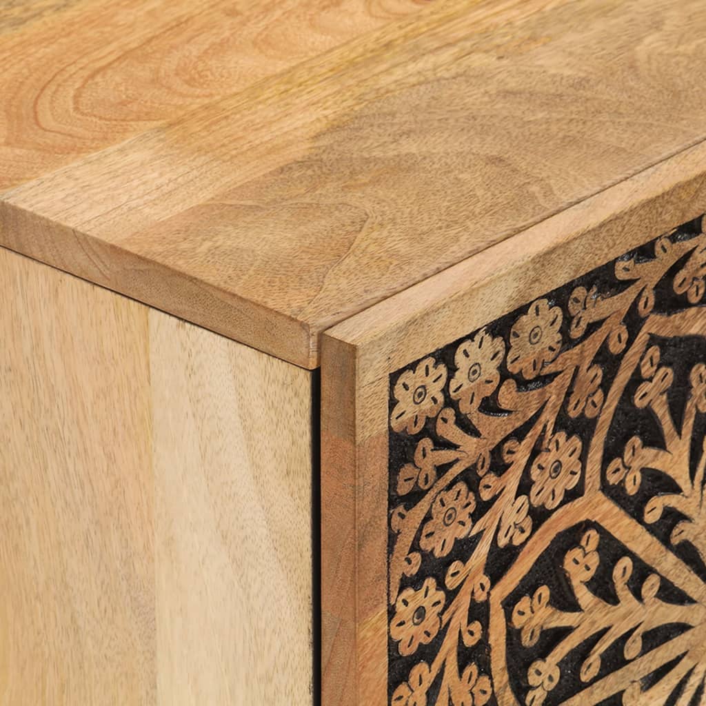 Comodini 2pz 40x33x46 cm in Legno Massello di Mango