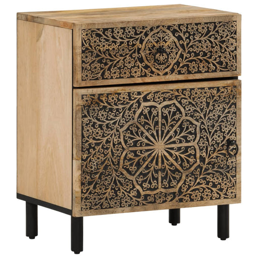 Comodino 50x33x60 cm in Legno Massello di Mango