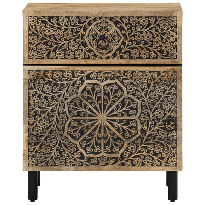 Comodino 50x33x60 cm in Legno Massello di Mango