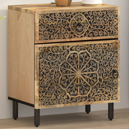 Comodino 50x33x60 cm in Legno Massello di Mango