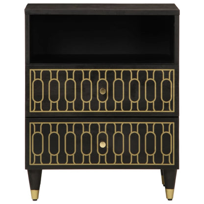 Comodino 50x33x60 cm in Legno Massello di Mango