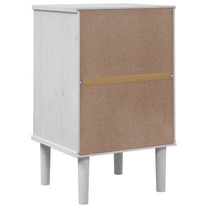 Comodino SENJA Aspetto Rattan Bianco 40x35x65 cm in Legno Pino