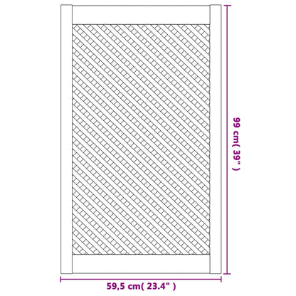 Ante con Design a Reticolo 2 pz 59,5x99 cm in Legno di Pino