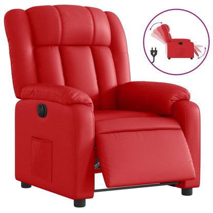 Poltrona Reclinabile Elettrica Rossa in Similpelle