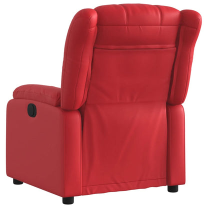 Poltrona Reclinabile Elettrica Rossa in Similpelle