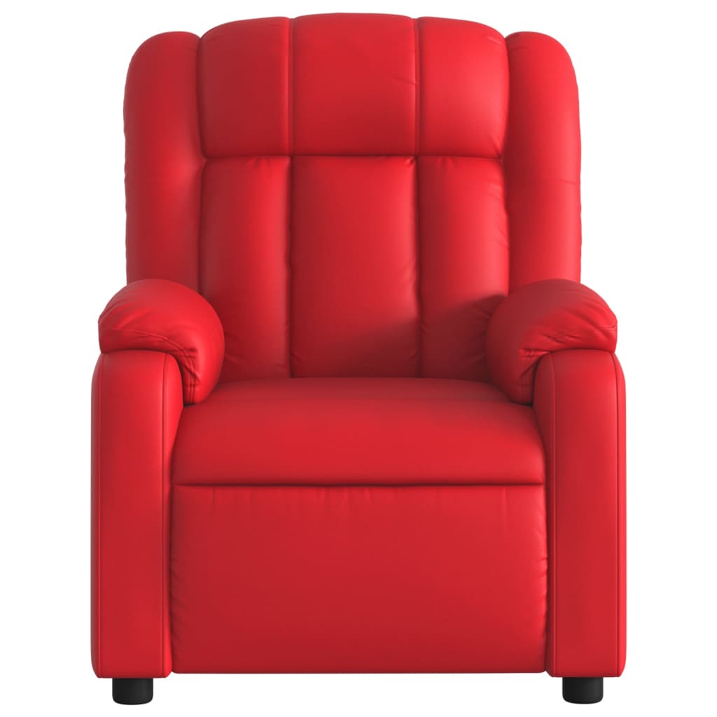 Poltrona Reclinabile Elettrica Rossa in Similpelle