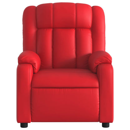 Poltrona Reclinabile Elettrica Rossa in Similpelle