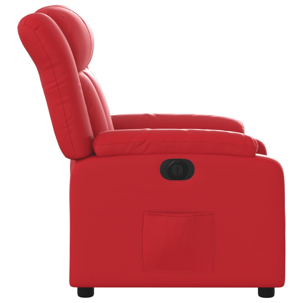 Poltrona Reclinabile Elettrica Rossa in Similpelle