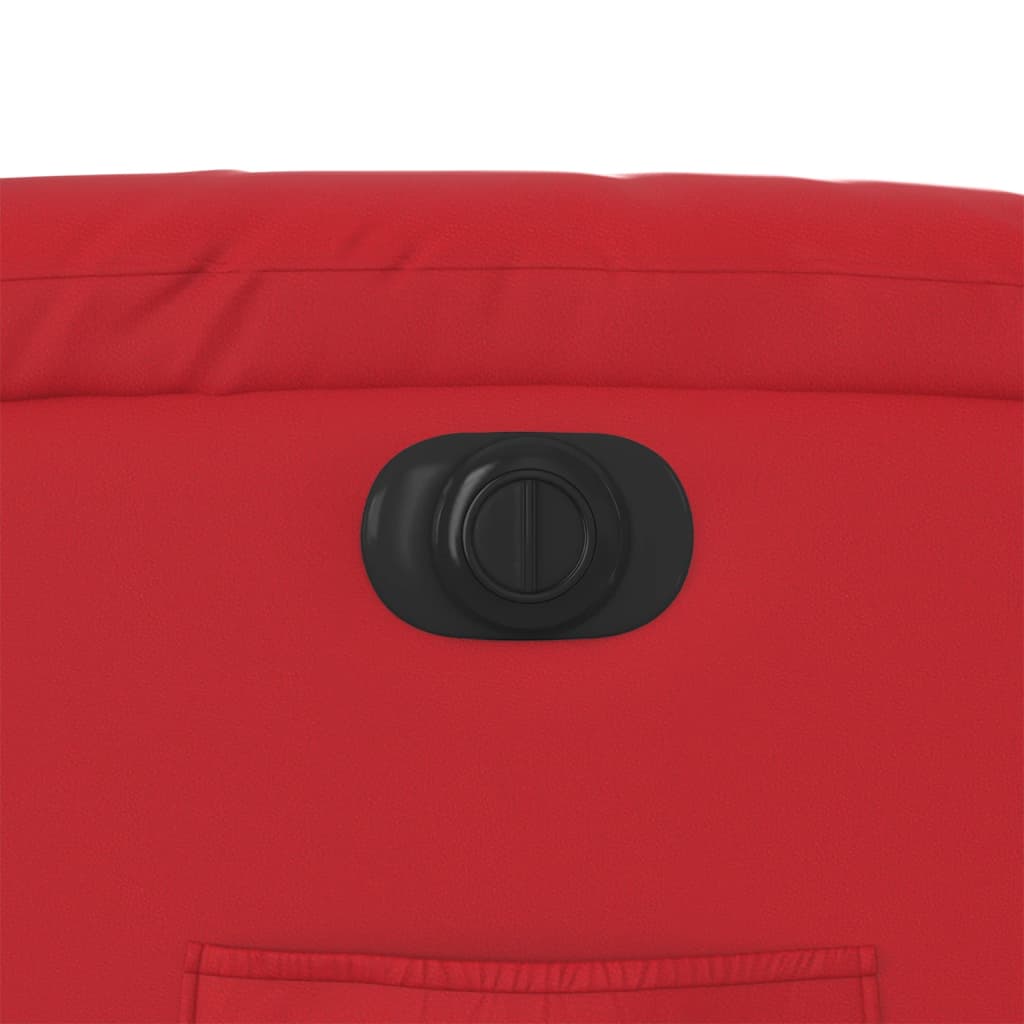 Poltrona Reclinabile Elettrica Rossa in Similpelle