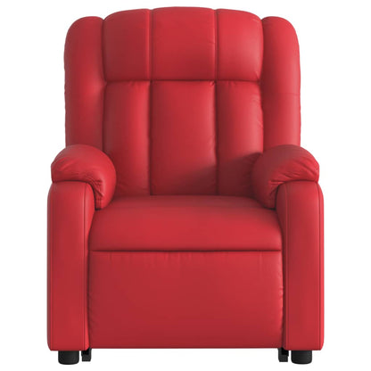 Poltrona Alzapersona Reclinabile Elettrica Rossa in Similpelle