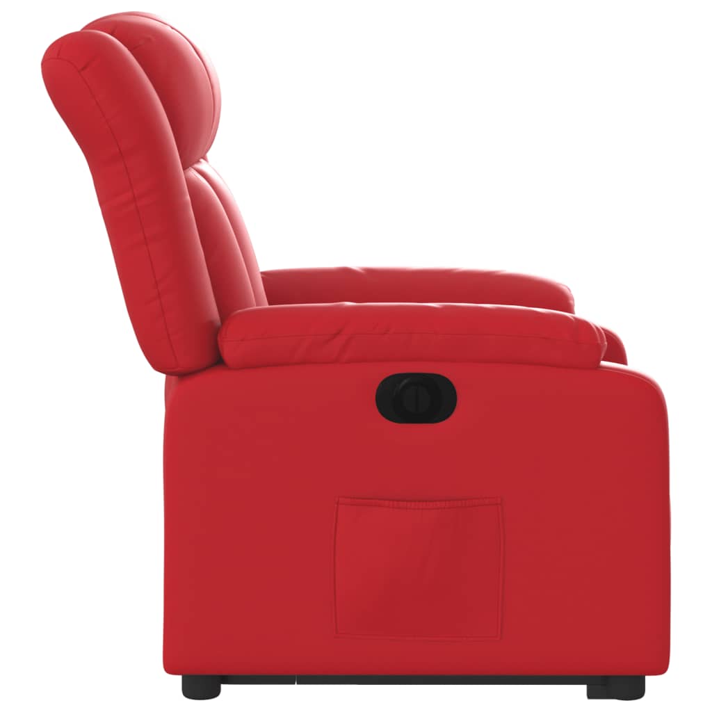 Poltrona Alzapersona Reclinabile Elettrica Rossa in Similpelle