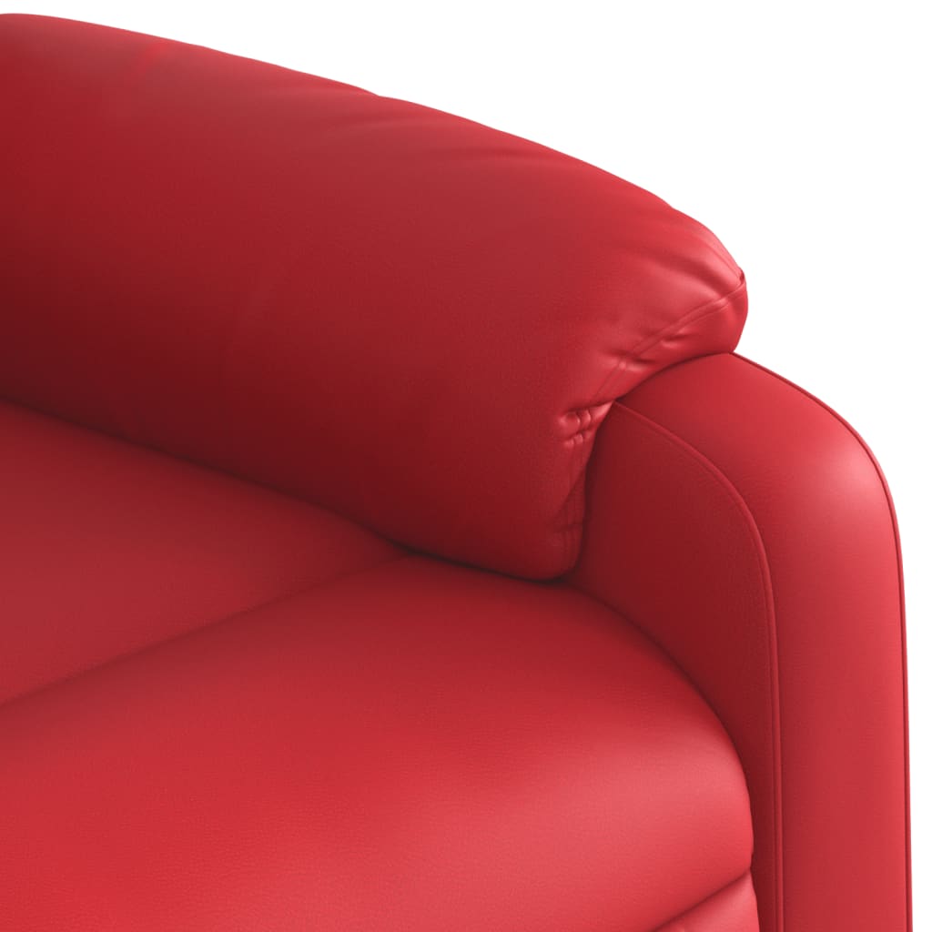 Poltrona Alzapersona Reclinabile Elettrica Rossa in Similpelle