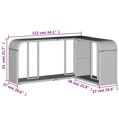 Scaffali Portaoggetti 2 pz in Polyrattan Nero