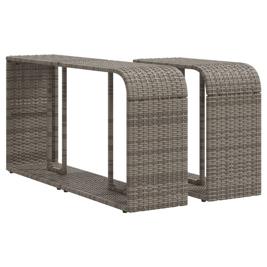 Scaffali Portaoggetti 2 pz in Polyrattan Grigio