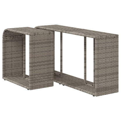 Scaffali Portaoggetti 2 pz in Polyrattan Grigio