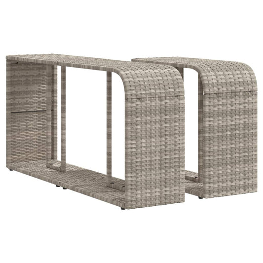 Scaffali Portaoggetti 2 pz Grigio Chiaro in Polyrattan