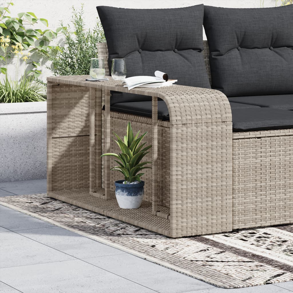 Scaffali Portaoggetti 2 pz Grigio Chiaro in Polyrattan