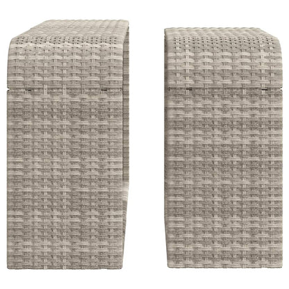 Scaffali Portaoggetti 2 pz Grigio Chiaro in Polyrattan