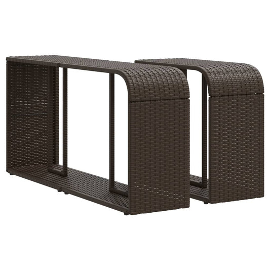 Scaffali Portaoggetti 2 pz Marrone in Polyrattan