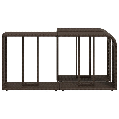 Scaffali Portaoggetti 2 pz Marrone in Polyrattan
