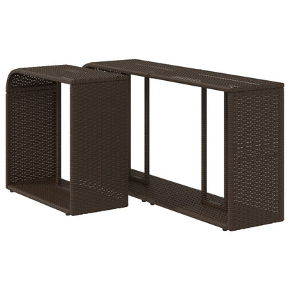 Scaffali Portaoggetti 2 pz Marrone in Polyrattan