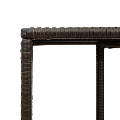 Scaffali Portaoggetti 2 pz Marrone in Polyrattan