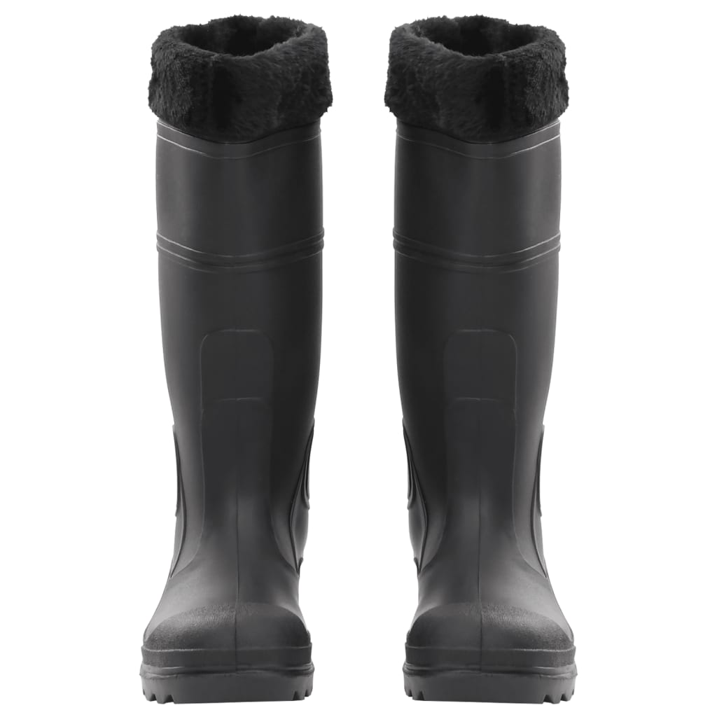 Stivali da Pioggia con Calzini Rimovibili Neri Misura 39 cm PVC