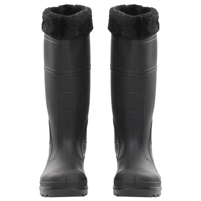 Stivali da Pioggia con Calzini Rimovibili Neri Misura 39 cm PVC