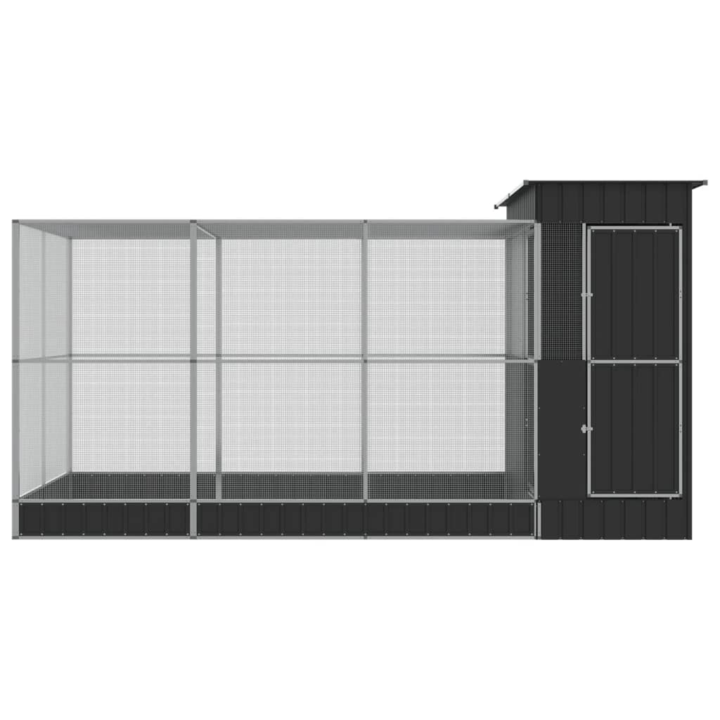 Voliera con Estensione Argento 416x203x216 cm in Acciaio