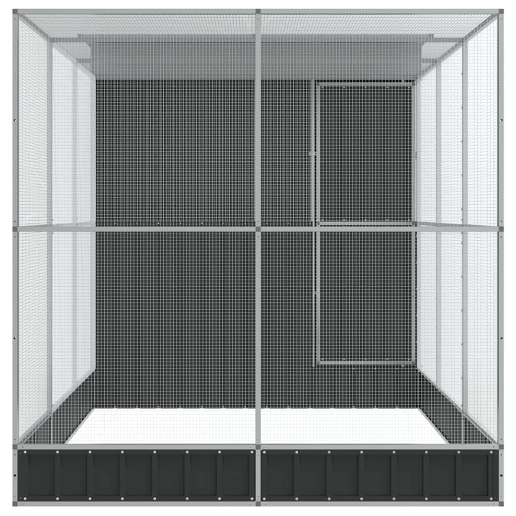 Voliera con Estensione Argento 416x203x216 cm in Acciaio