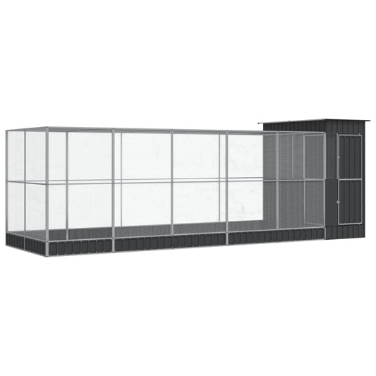 Voliera con Estensione Argento 623x203x216 cm in Acciaio