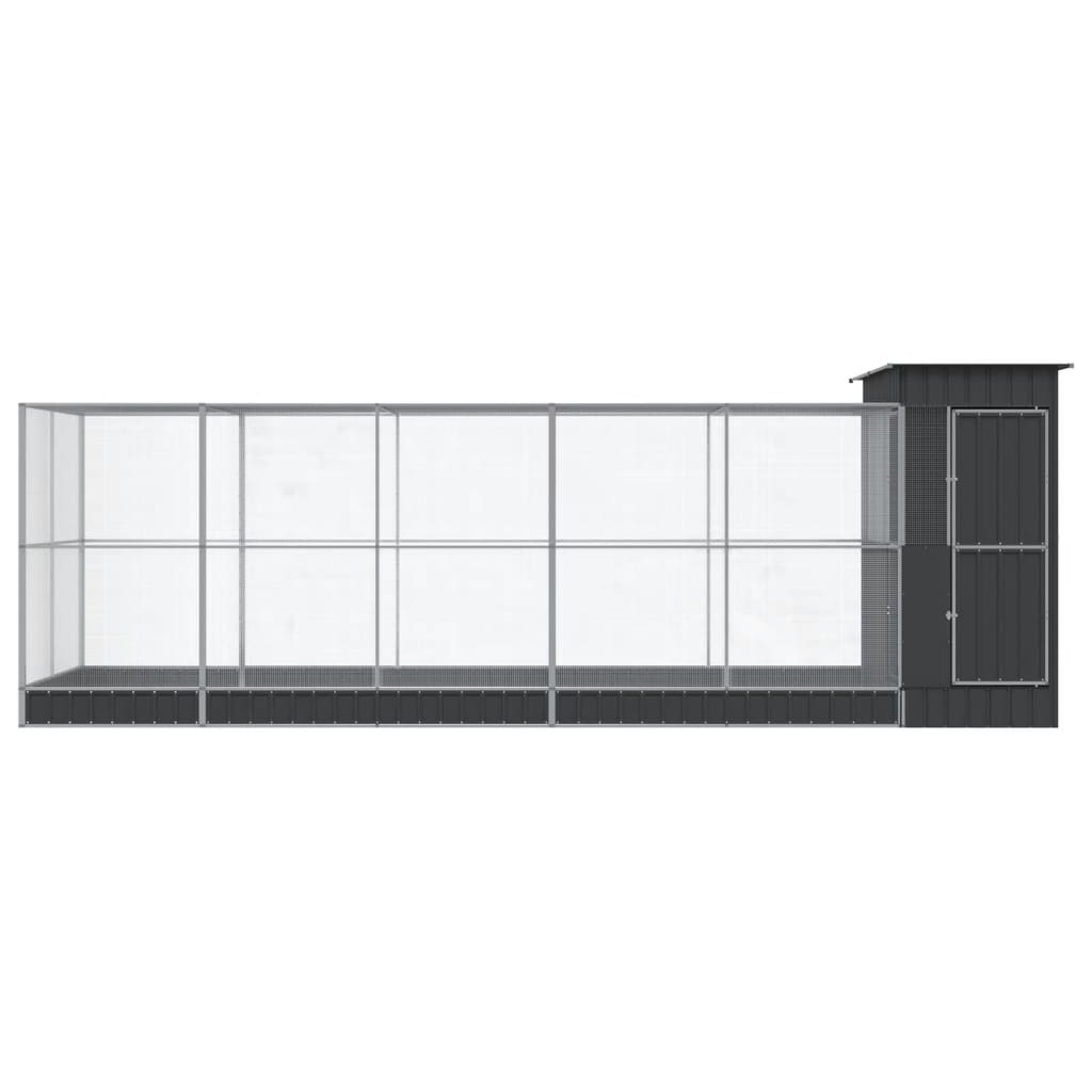 Voliera con Estensione Argento 623x203x216 cm in Acciaio