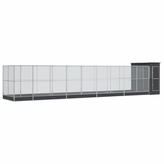 Voliera con Estensione Argento 1037x203x216 cm in Acciaio