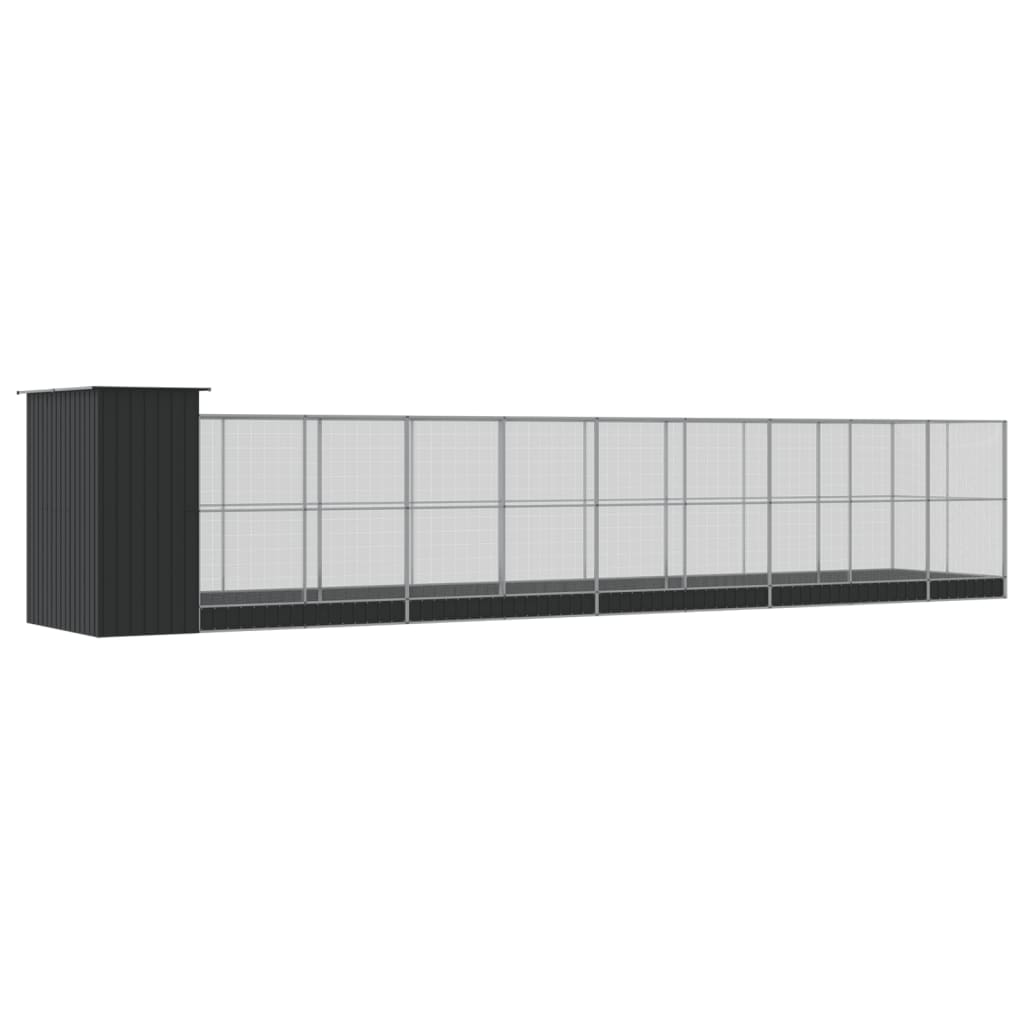 Voliera con Estensione Argento 1037x203x216 cm in Acciaio