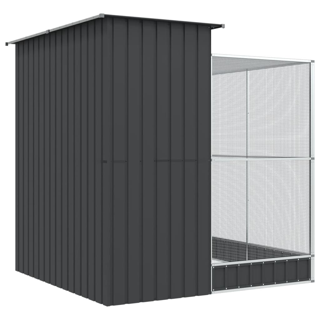 Voliera con Estensione Argento 209x203x216 cm in Acciaio