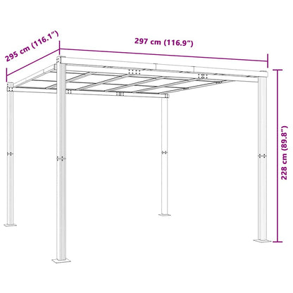 Gazebo da Giardino Antracite 3x3 m in Alluminio