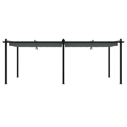 Gazebo Giardino con Tetto Retrattile Antracite 3x6 m Alluminio