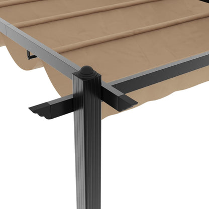 Gazebo da Giardino con Tetto Retrattile Tortora 3x6 m Alluminio
