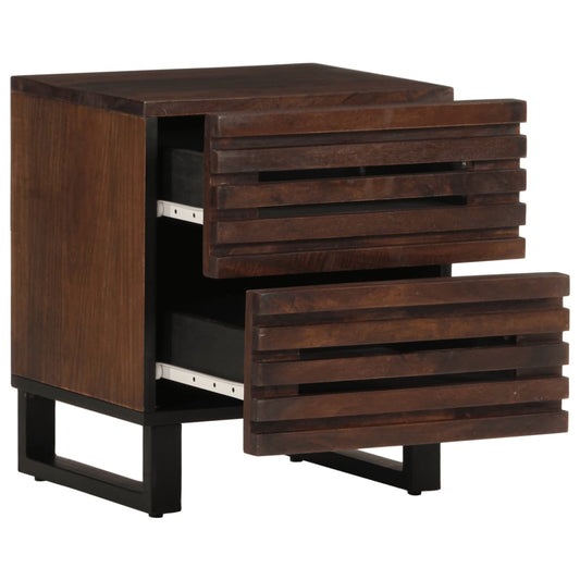 Comodino 40x34x46 cm in Legno Massello di Mango