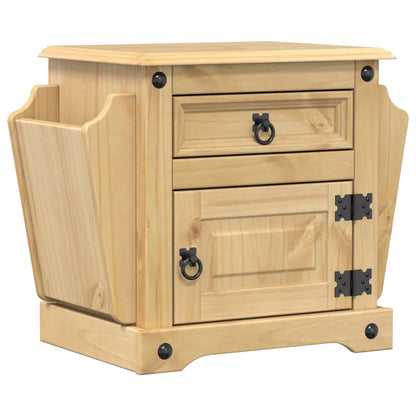 Comodino Corona 45x35x47,5 cm in Legno Massello di Pino