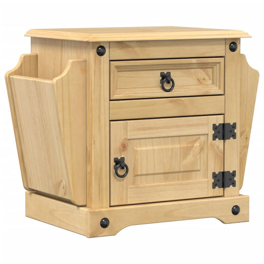 Comodino Corona 45x35x47,5 cm in Legno Massello di Pino